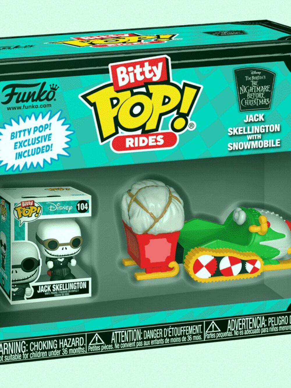 Funko Bitty Pop Rides Jack Skellington Snowmobile Nightmare Before Christmas NIB
